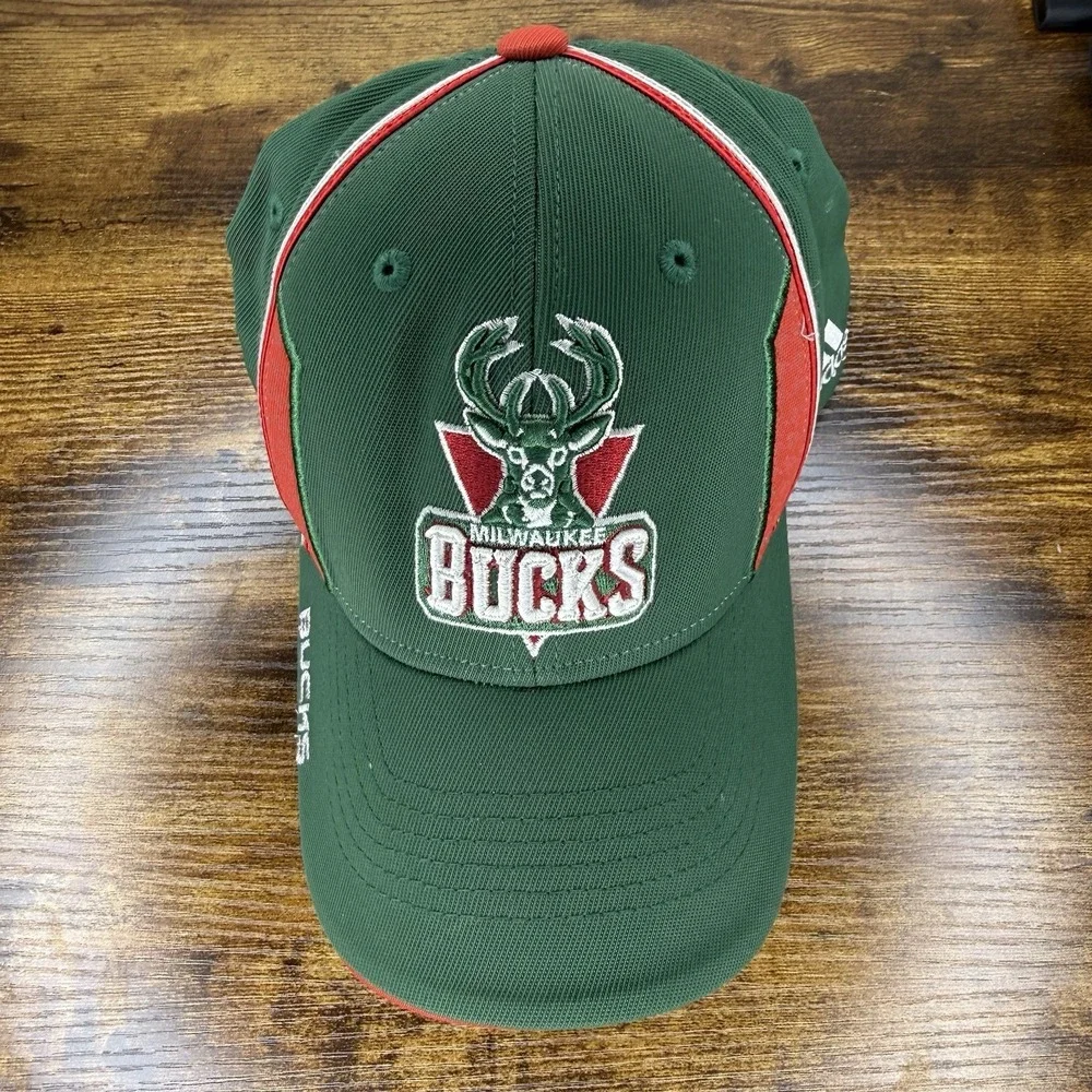Adidas Milwaukee Bucks NBA Green Flex Fit Hat One Size Fits All Cap
